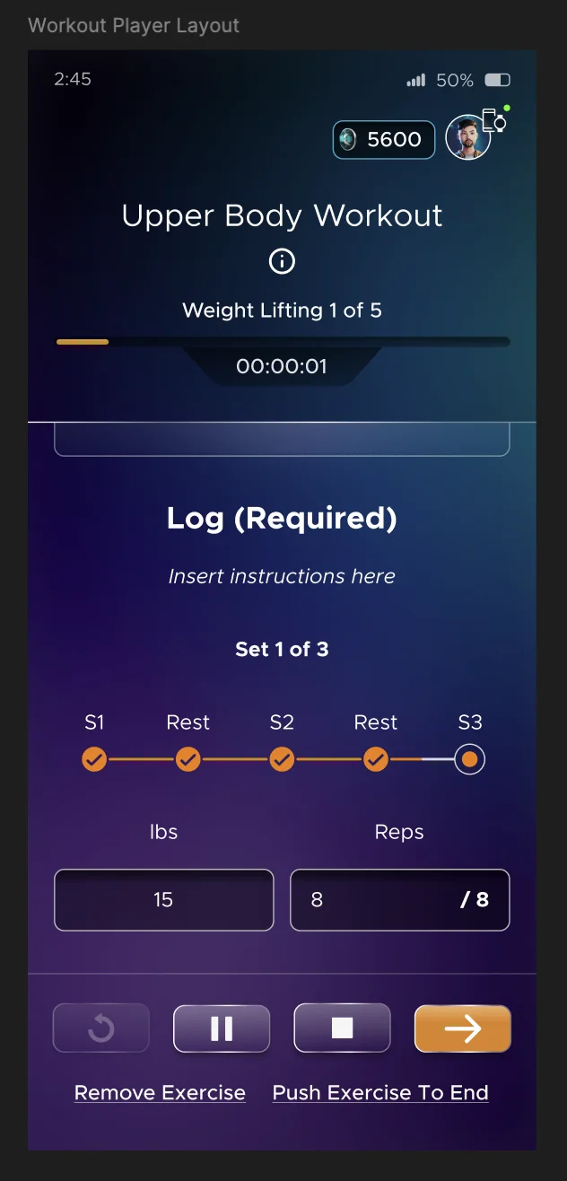 Weight-logging UI