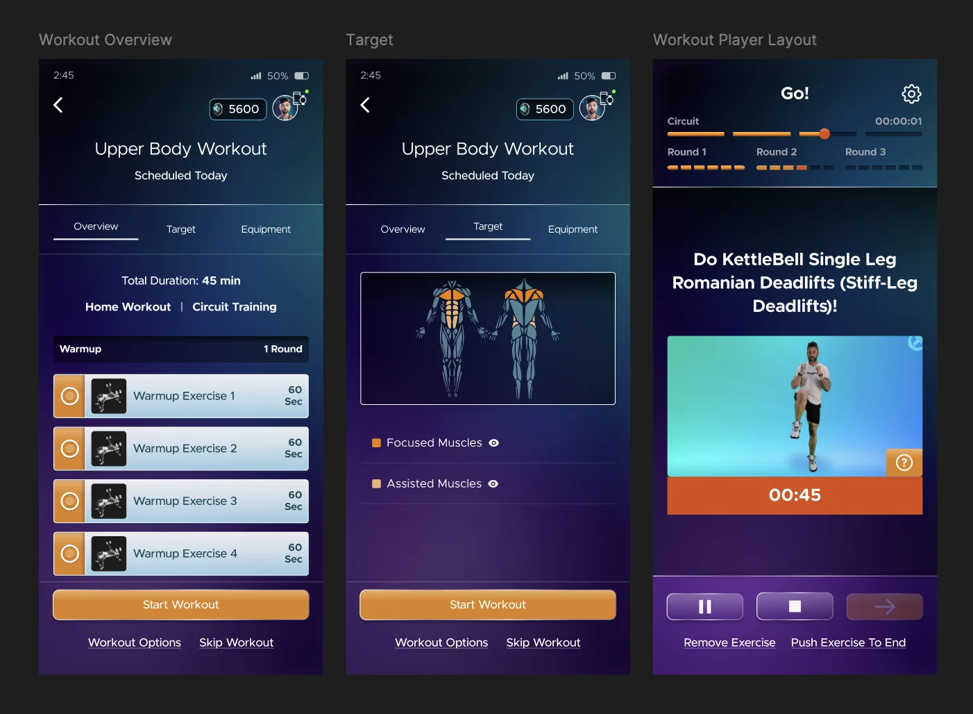 LunaFit logging and workouts