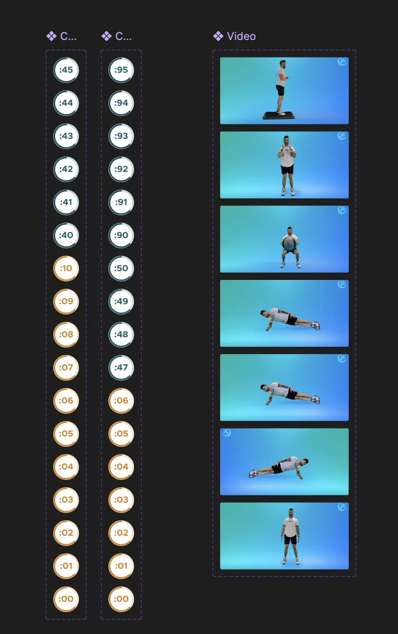 LunaFit workout player — logging state